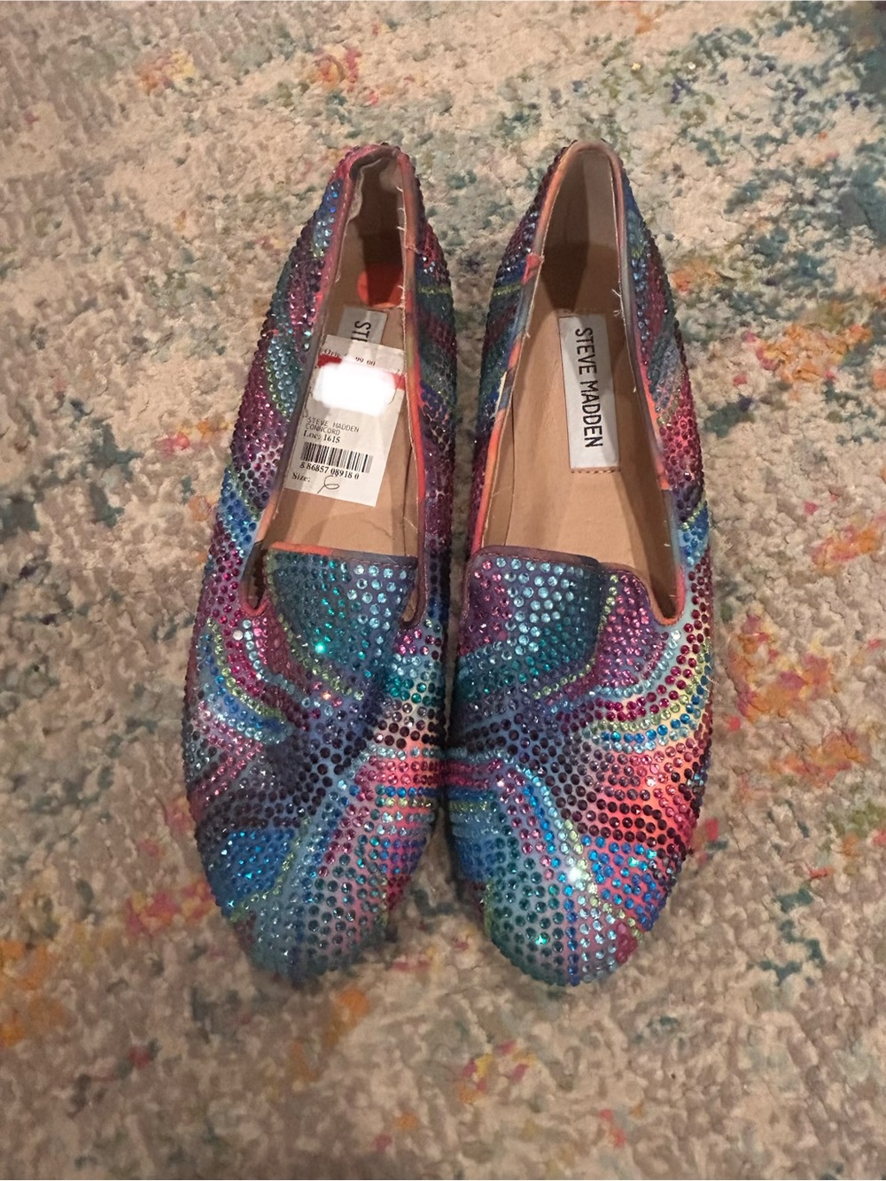 NEW!! Steve Madden Multicolor Jeweled Slip-On Loafers